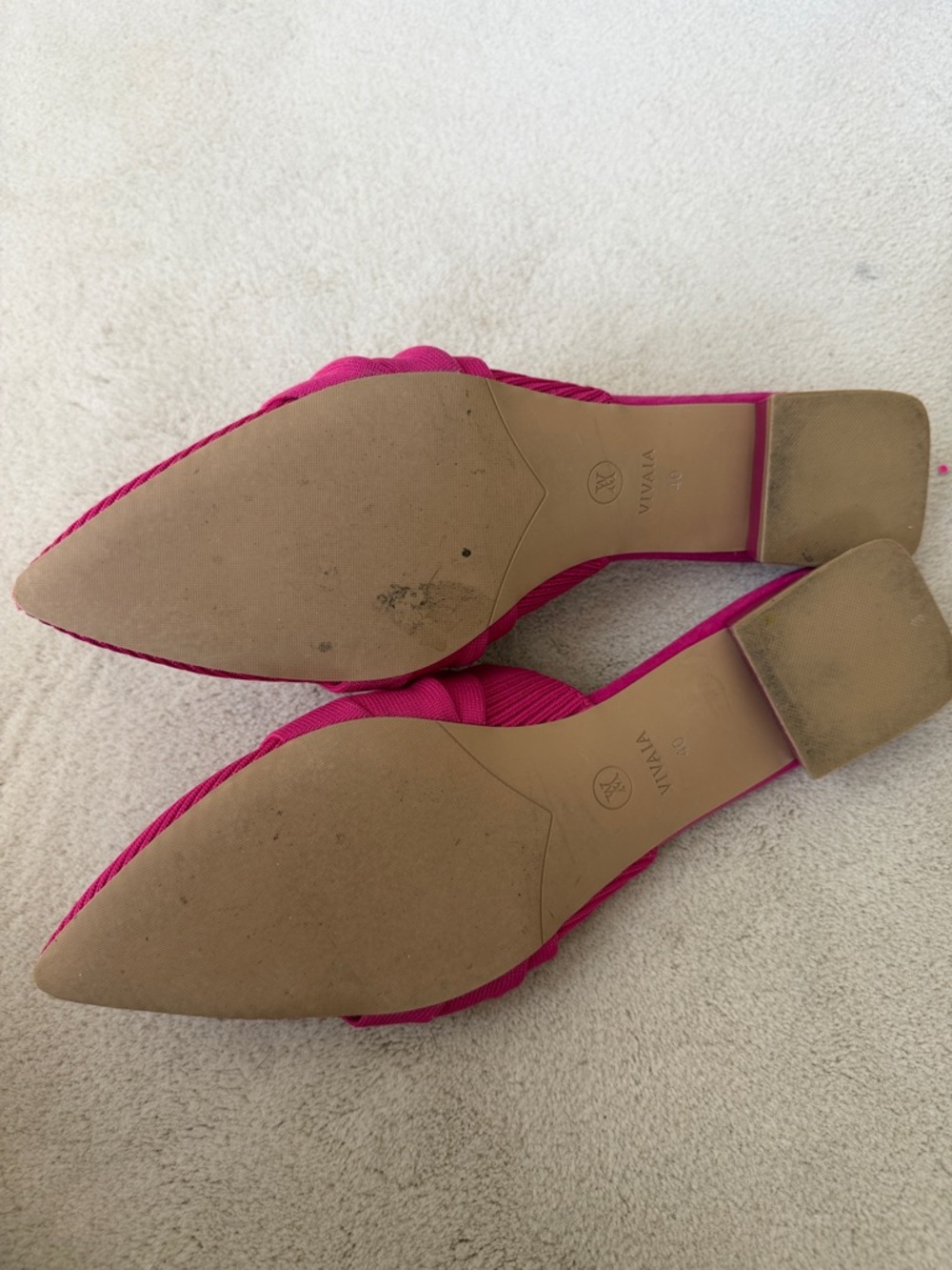 Vivaia Yaffa Women's Fuchsia Knot-Front Pointed Toe Mules sandals 40 - Picture 3 of 3